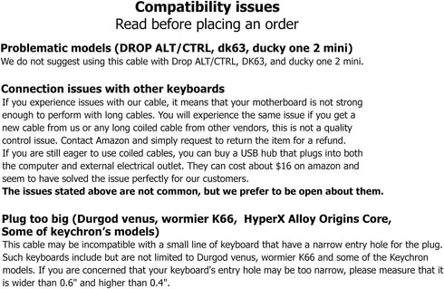 ASCENY Coiled & Double-Sleeved Mechanical Keyboard Cable, for Type-C Mechanical Keyboards (Blue)...