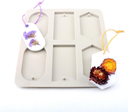 EUPNHY 2pcs Silicone Wax Sachet Molds Scented Wax Tablets Molds-Including 3pcs 40 inches Rawhide Rope and 60pcs Bails. (Combination 01)...