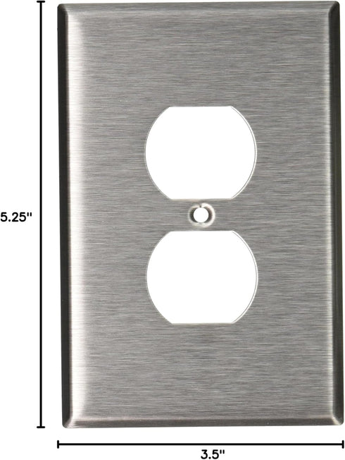 Leviton 1-Gang Duplex Wallplate, Oversized, Magnetic Stainless Steel, 84103...