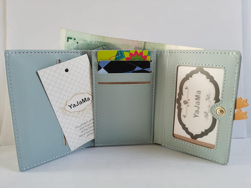Women Wallet Cute Duck Rabbit Small Trifold Credit Card Case Organizer ID Window for Teen Girls (Blue Duck)...