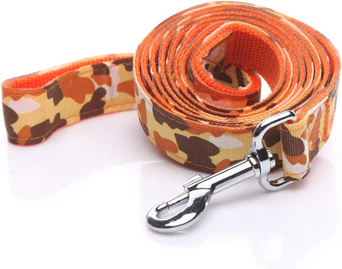 Heavy Duty Dog Leash, 4 FT/ 6 Feet Long, 1 Inch Wide, Nylon Camouflage dog Leash for small and medium dogs (5 FT, Orange)...