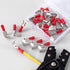 ANCIRS 20pcs Semi-Insulated Piggyback Spade Connectors, Quick Disconnect Piggyback Spade Assortment Kit, Female/Male Cable Crimp Terminals, Red, 2...