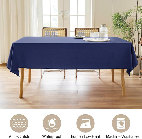 Textured Tablecloth Rectangle 52x70 Water Resistant Spill-Proof Wipeable Table Cloth Wrinkle Free Fabric Dining Table Cover for Birthday Party Far...