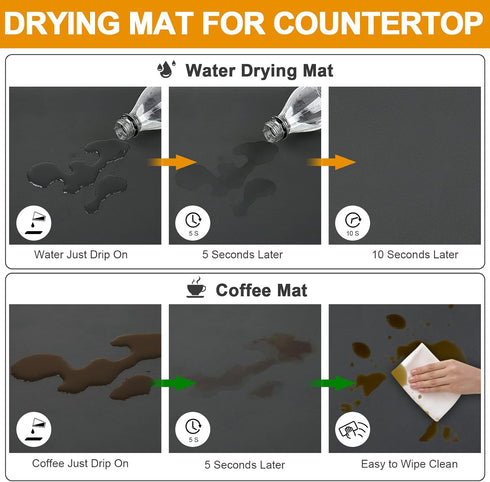 Dish Drying Mats for Kitchen Counter Coffee Mat Under Sink Mats for Kitchen Waterproof Dish Mat Drying Kitchen Mat Bar Mats for Countertop Coffee ...