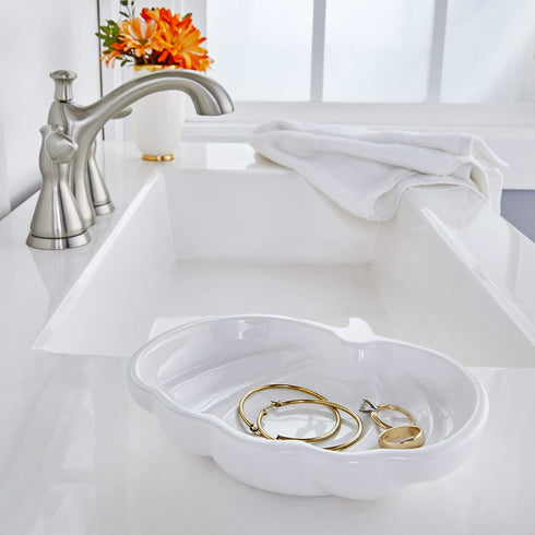 SKL Home Harvest Pumpkin Vanity Tray, White...