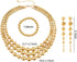 4-5PCS Gold Silver Beaded Necklace Exaggerated Long Dangle Earrings Bracelet Rings Jewelry Set for Women,Chunky Teardrop Ball Stackable Choker Nec...