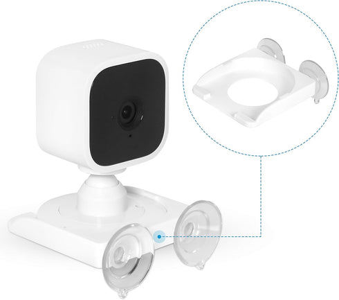 Blink Mini Compatible Secure Suction Mount Bracket with Dual Suction Cups Allows 360 Swivel – Affixes to Stainless Steel, Window Glass, Mirror and...