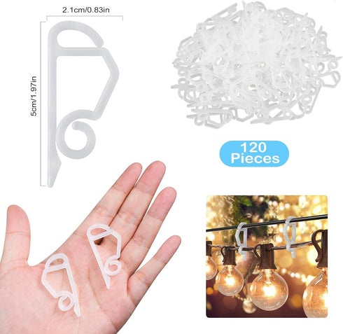 SelfTek 120 Pcs Christmas Light Clips & Hooks, Gutter Clips for Hanging Outdoor Holiday Lights...