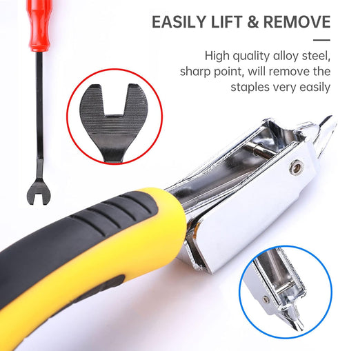 2PCS Upholstery and Construction Staple Remover with Tack Puller Tool, Nail Puller, Carpet Remover, for Removing Various Staples for Furniture, Fl...