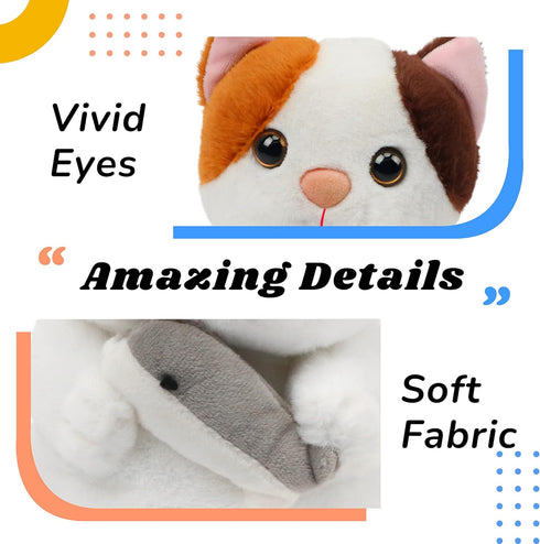 Hopearl Talking Kitty Repeats What You Say Cat with Fish Nodding Electric Interactive Animated Toy Speaking Plush Buddy Gifts for Toddlers, 7''...