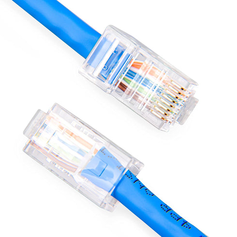 Cat5e RJ45 Connectors,100-PACK Cat5 Ends/Cat 5 Connector/Cat 5e RJ45 Modular Plugs(3-Prong Gold Plated 15?),UTP Network Plug for Solid Strand Cabl...