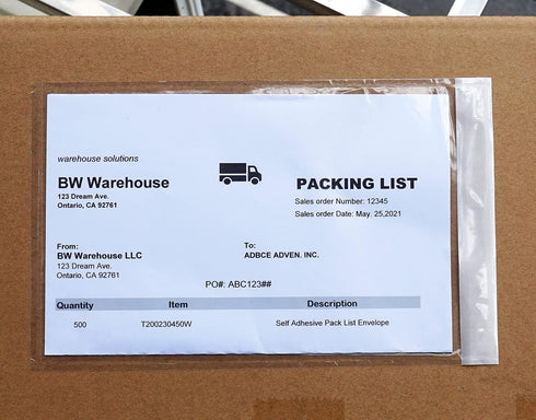 Premium 6''x10'' Packing List Envelope, Tailored Size for Letter-size Paper Folded in Half, Adhesive Shipping Label Pouch/Sleeve (50 pack)...