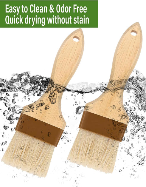 Pastry Brush,2 inch Basting Brush for Cooking and Baking,Natural Bristle Food Brush for Oil & Sauce,No Bristles off,Easy Clean,Durable Kitchen Mar...