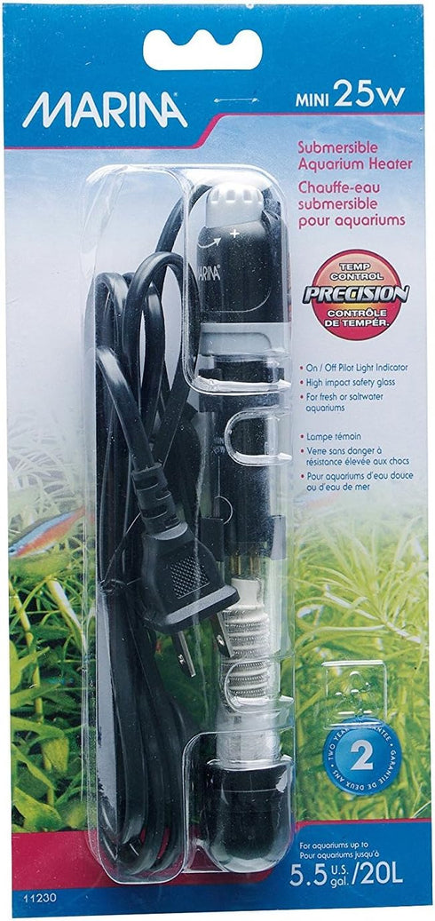 Marina Submersible Aquarium Heater, Betta Fish Tank Heater, 25-Watt, 11230, Black...