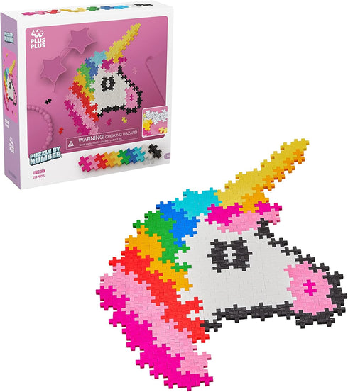 Plus Plus - Puzzle By Number - 250 Piece Unicorn - Construction Building Stem / Steam Toy, Interlocking Mini Puzzle Blocks for Kids...