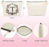 Cute Small Makeup Bag Personalized, Silicone Beaded Wristlet Bracelet Keychain with Initial, Flower Canvas Makeup Pouch Cosmetic Bag, Gift for Wom...
