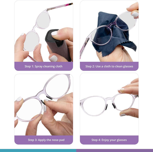 GMS Optical 1.8mm Reg-Thin/13mm Short Length - Small Adhesive Contoured Silicone Eyeglass Nose Pads - Anti Slip Pressure Relief - Perfect for Kid ...