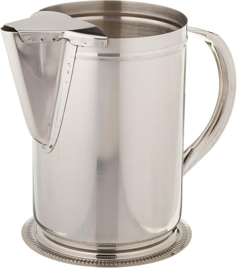Winco Stainless Steel Water Pitcher with Guard, 64-Ounce...