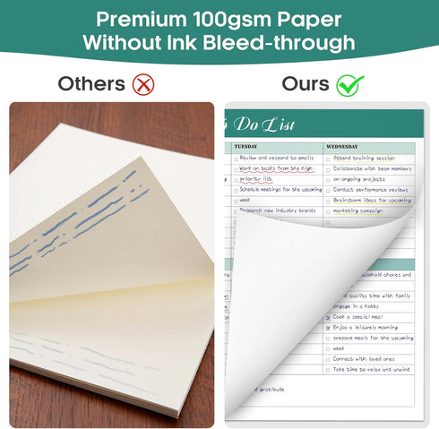 Weekly To Do List Notepad with 52 Tear Off Sheets?8.5"×11"?- Undated Weekly Desk Planner for Women & Man,Work and Home-Greenery Sway...