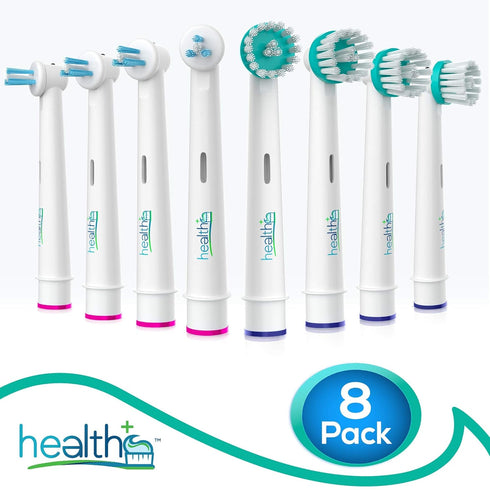 Compatible Oral-B Electric Toothbrush Ortho and Power Tip Bristle Replacement Head - 8-Pack | Braces Brush Heads with Dupont Bristles | Interproxi...