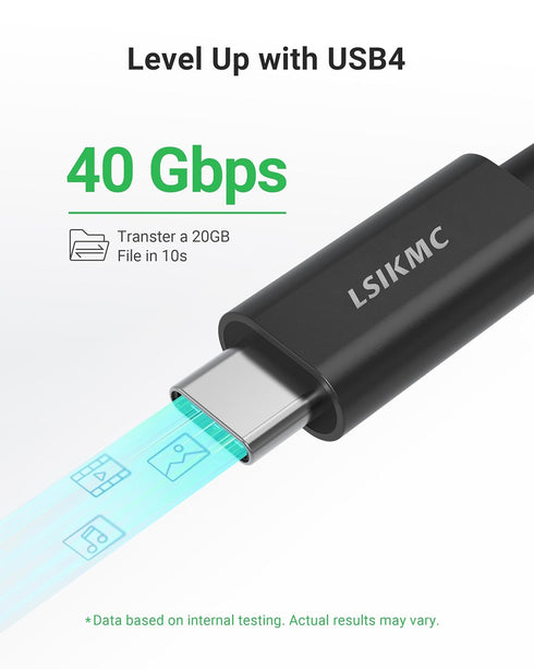 USB 4 Thunderbolt Cable 3.3 Ft, Supports 4K/8K Display, 40 Gbps Data Transfer, 240W Charging USB C to USB C Cable, Compatible with iPhone 15Pro/15...