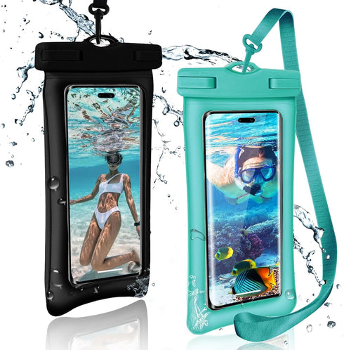 2 Pack-IPX8 Waterproof Phone Pouch with Lanyard, Universal Cell Phone Floatable Case Compatible with iPhone 15 14 13 12 Pro/Pro Max, 11 Pro/SE/Xs ...