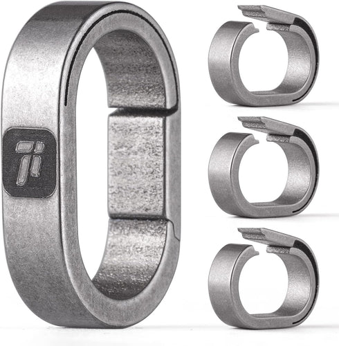 FEGVE Titanium Key Chain Rings with 2 Stainless Steel Key Rings, Mini carabiner Key holder Small Quick release Connecting Keychain Accessories for...