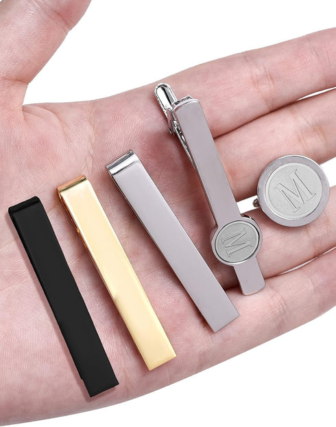 6Pcs Cufflinks Classic Tie Clips Bar Pin Initial Alphabet Letter Shirt Studs A-Z for Men Women Business Wedding...