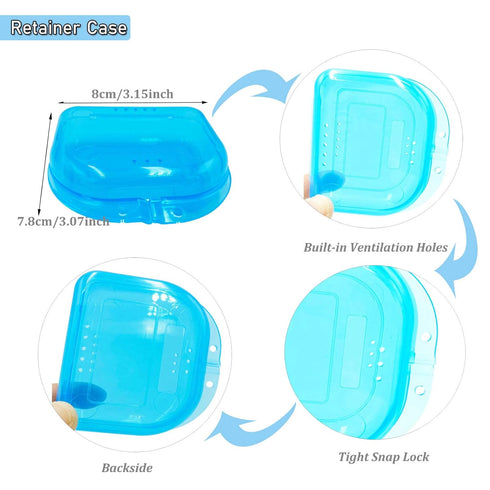 Orthodontic Retainer Case with Vent Holes - Transparent Blue...