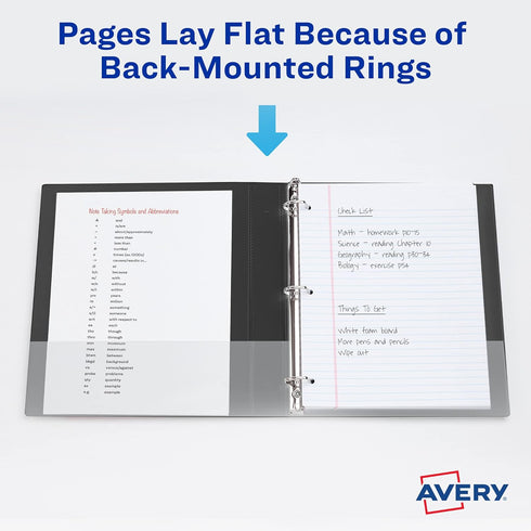 Avery Durable Clear View 3 Ring Binders, 2 Inch EZD Rings, 1 White Binder (09501)...