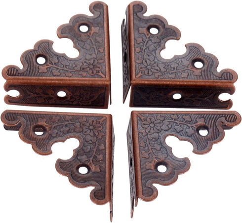 dophee 4Pcs Decorative Corner Protectors, Retro Style Edge Safety Guards Covers for Picture Frame Album Jewelry Box Gift Box Wooden Case Chest Tab...