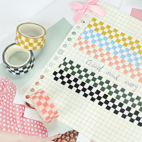 2Pcs Black and White Checkered Ribbon,Compact Checkerboard Pattern Paper Tape,Racing Car Theme Printed Plaid Ribbon,DIY Fade-Resistant Arts and Cr...