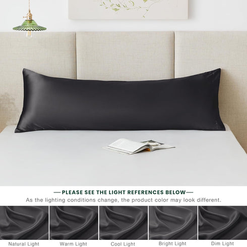Love's cabin Satin Body Pillow Pillowcase, Similar to Silk Body Pillow Cover with Envelope Closure, Silky Cooling Long Pillowcases for Hair and Sk...