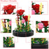Flower Bouquet Building Set, 549PCS Red Rose Mini Flowers Building Blocks, Decorated Flower with Dust Cover and Lights, Mini Gift Kits for Adults,...