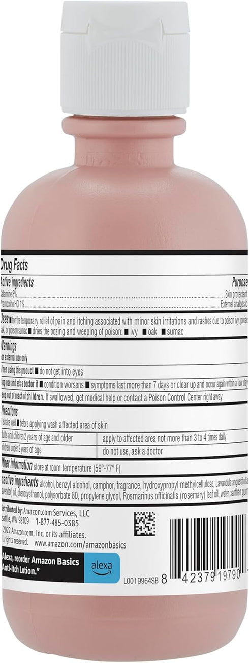 Amazon Basics Medicated Calamine Anti-Itch Lotion, Analgesic Skin Protectant, 6 Fluid Ounce, 1-Pack (Previously Solimo) (New Formula)...