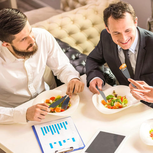 Large Reusable Utensils Set with Case, 2 Sets Portable Cutlery Set for Adults, Travel Fork Spoon Knife for Camping Work Picnic (Grey, Black)...