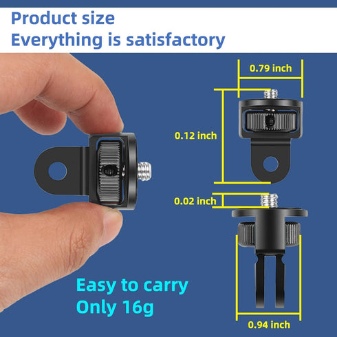 2PC Camera Tripod Mount for Gopro Adapter, 360° Adjustment 1/4-20 Screw Conversion Adapter for GoPro Hero10, Insta360 ONE X3, X2, Go 2 3, Xiaomi Y...