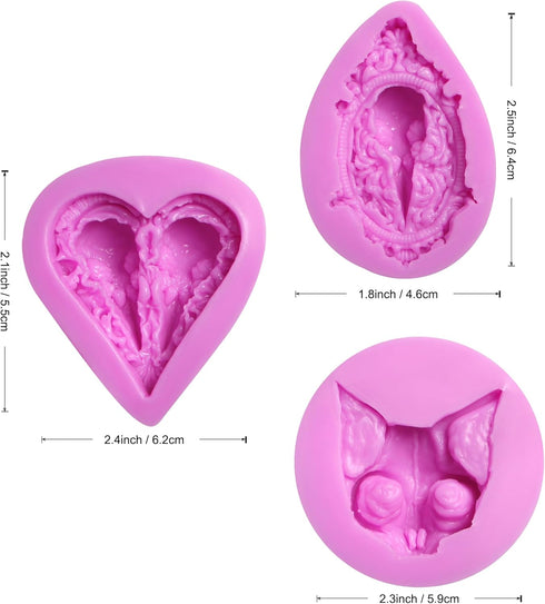 Crow Skull Silicone Candy Molds, Cat Head Charm Chocolate Kitchen Baking Mold for Halloween Cake Decoration Cupcake Topper Fondant Sugar Craft Gum...