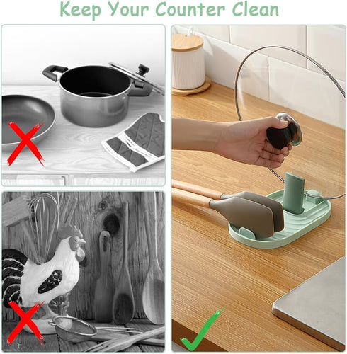 Multifunctional Foldable Pot Lid Holder - 2PCS Stove Top Spoon Rest Pan Cover Lid Rack Shelf Stand Holder for Home Use...
