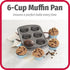 GoodCook Everyday Nonstick Steel Muffin Pan, 6 cup, Gray...