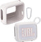 for JBL Go 4 Waterproof Bluetooth Speaker Silicone Cover Case, Portable Silicone Travel Case with Carabiner, Protective Skin Case (Grey Case) - co...