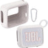 for JBL Go 4 Waterproof Bluetooth Speaker Silicone Cover Case, Portable Silicone Travel Case with Carabiner, Protective Skin Case (Grey Case) - co...