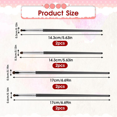 8pcs Eyeliner Smudge Brush Set, Eyeshadow Blending Brush, Mini Makeup Brushes, Eyeshadow Eyeliner Blending Brush Concealer Highlighting Brush for ...