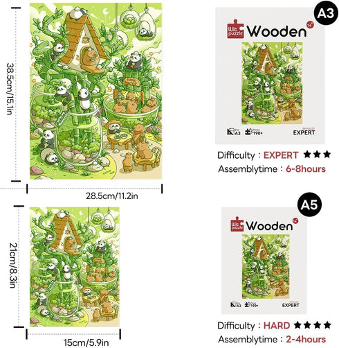 Wooden Puzzles Jigsaw Puzzles 119pcs DIY Puzzle for Adults and Kids Panda Puzzles-Gift for Christmas, Home Decorations, and Mindful Play 5.9 * 8.3...