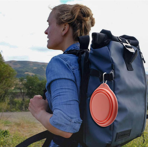 SLSON Collapsible Dog Bowl Foldable Dog Travel Water Bowls Integrated Molding No Plastic Rim Portable Pet Feeding Bowl for Walking Hiking Outdoors...