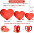 15 Pieces Valentine's Day 3D Heart Hanging Decorations Red Hearts Hanging Ornaments with Red Ribbons Party Supplies for Indoor Outdoor Bridal Show...