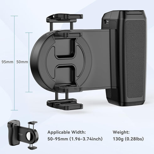 ULANZI Selfie Phone Tripod Mount MA35, 2-in-1 Magnetic & Phone Clip Camera Grip Handle Holder with Detachable Remote Shutter with Cold Shoe Adapte...