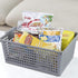 Farmoon Grey Plastic Weave Organizer Basket, 3 Packs Plastic Storage Baskets...