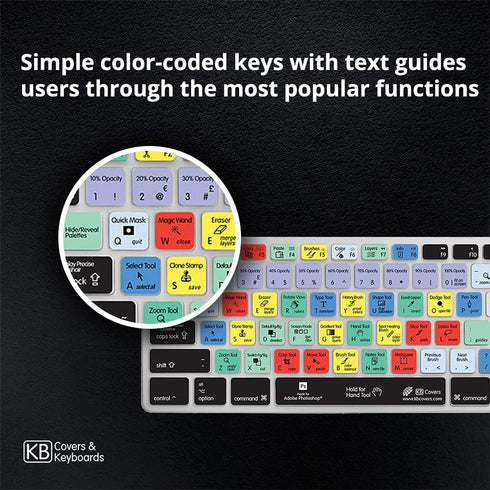 KB Covers for Photoshop | Shortcut Keyboard Cover Compatible with Wireless Magic Keyboard 2016+ | Ultra Thin Dust Water & Dirt Resistant Silicone ...