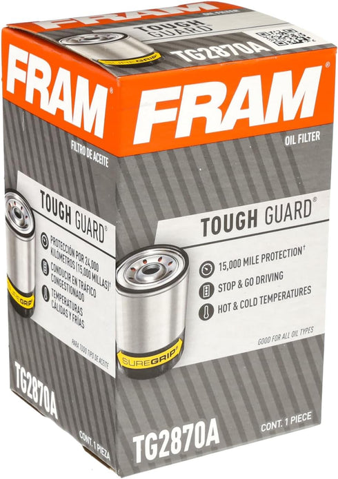 FRAM Tough Guard Replacement Oil Filter TG2870A, Designed for Interval Full-Flow Changes Lasting Up to 15K Miles...